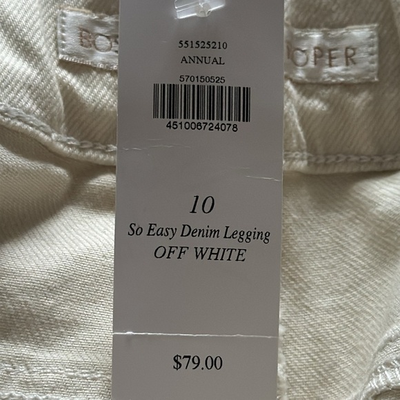 Boston Proper So easy denim legging off white elastic waist skinny Sz 10 new - Picture 5 of 5